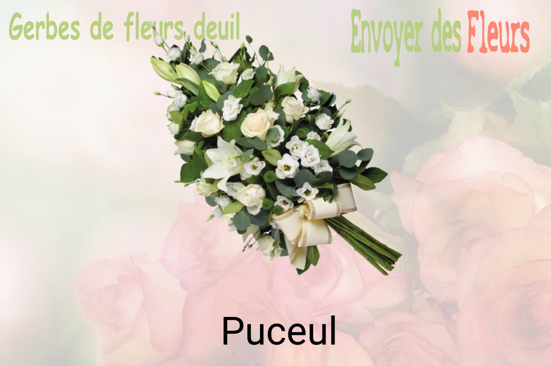 Gerbe de fleurs de deuil livrée à Puceul